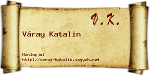 Váray Katalin névjegykártya